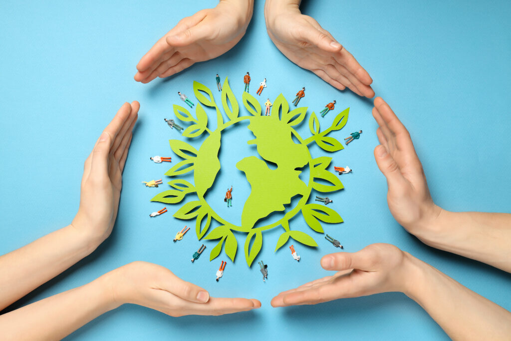 earth day, environment and eco concept, top view